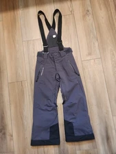 OBERMEYER Teen Unisex Insulated Gray Ski/Snowboard Bib - Size 8