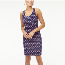 NWOT J. Crew Women's Cotton Blend Navy/Pink Floral Tailored Sheath Mini Dress 8