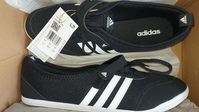 adidas Diona Gr42,5-44 Neu Damen Ballerina schwarz/weiß/grau -1 Nur  Paar