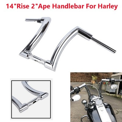 14''Rise 2''Ape Chrom Hanger Lenker für Harley Touring Dyna Softail Sportster Fast