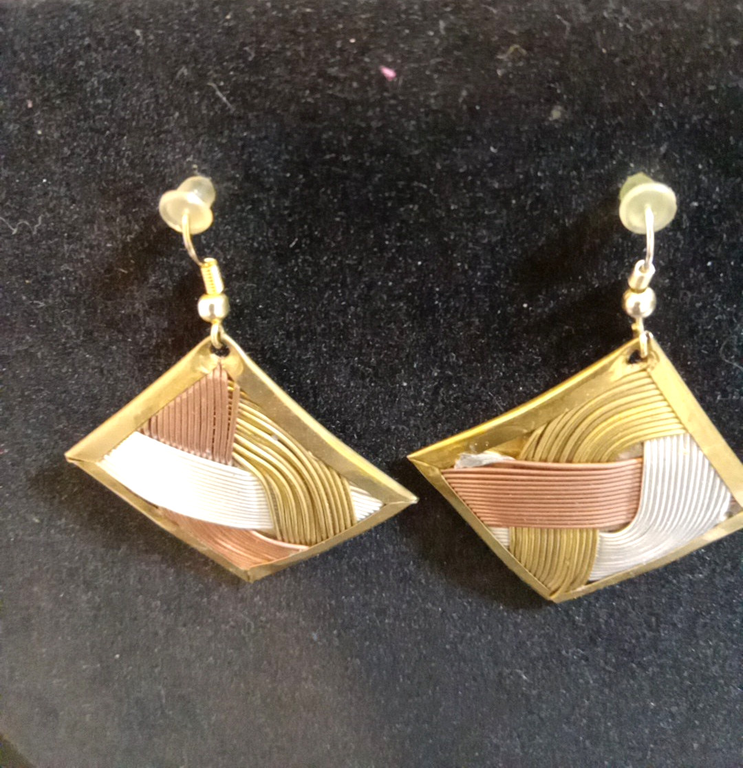 Bohemian Statement Wire Wrapped Square Earrings T… - image 5