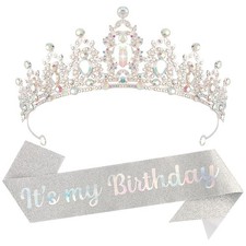 It's My Birthday Sash for Women Tiara  Crowns Headbands for Girls Happy Birt...