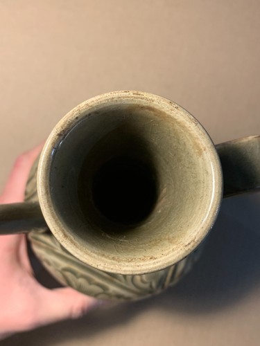 A Chinese Yuan antique carved Yaozhou celadon ewer - Picture 16 of 22