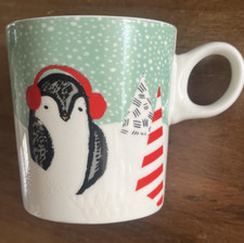 Starbucks Arctic Christmas Holiday Penguin 10oz Coffee Tea Mug Cup GUC Ceramic