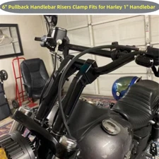 Aluminium Club Style 6" Pullback Handlebar Riser Kit For Harley 1" Top Clamp Bar