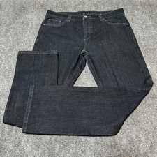 DSTLD Jeans Mens 38 Blue Denim Cotton Blend Straight Raw Mid Rise Five Pockets