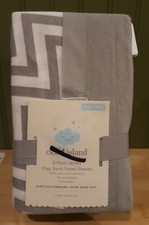 Cloud Island Fitted Playard Sheets 2pk - Gray/White