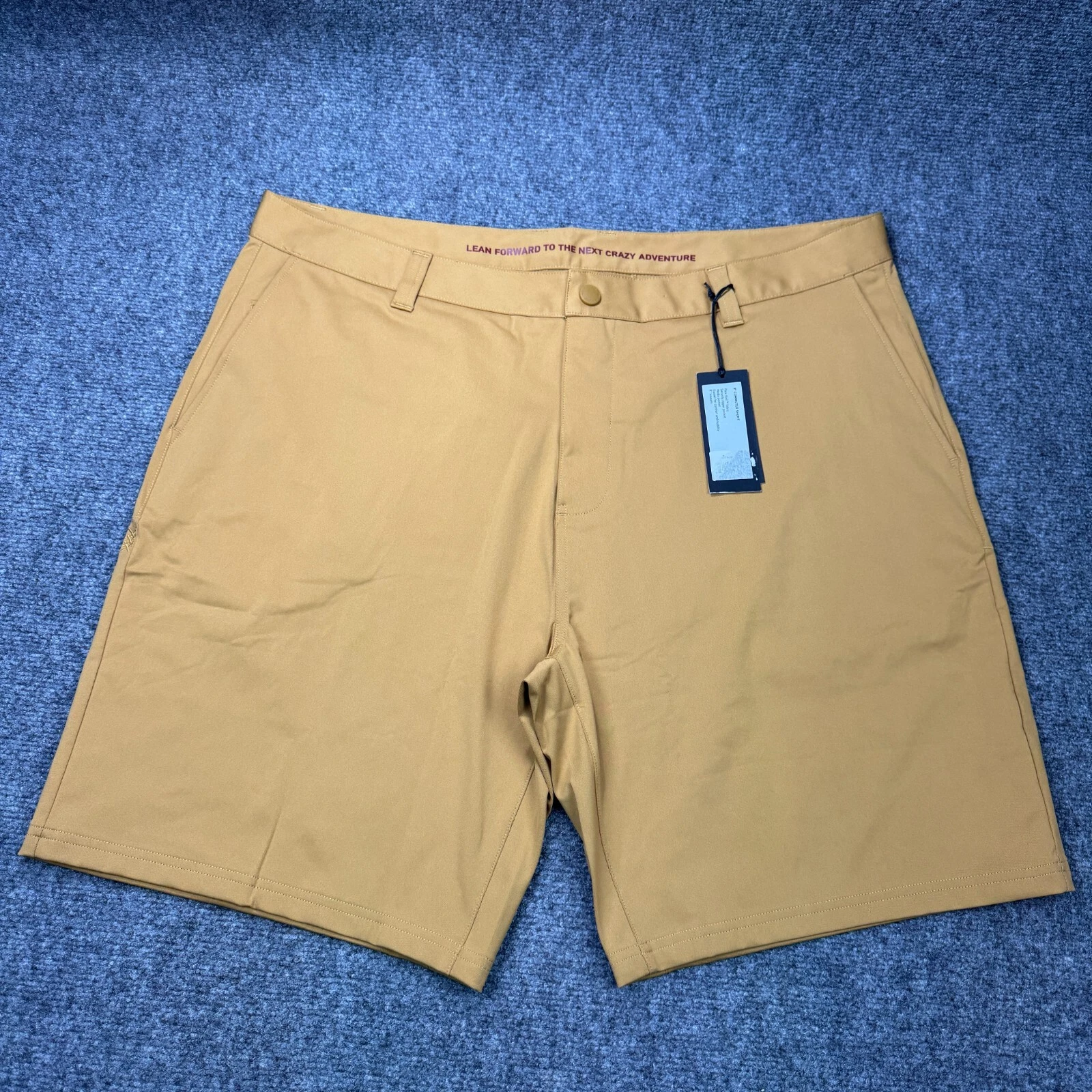 NEW Rhone Shorts Mens 40 Gold 9 Inch Commuter Flex Knit Performance Gusset