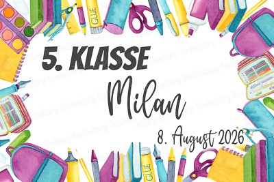 5.Klasse Tortenaufleger Bild Party Deko personalisiert Name essbar Lehrer Danke