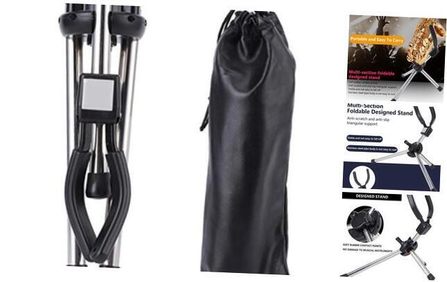 Saxophone Stand, Multi Section Foldable Alto Saxophone Stand Soft Rubber