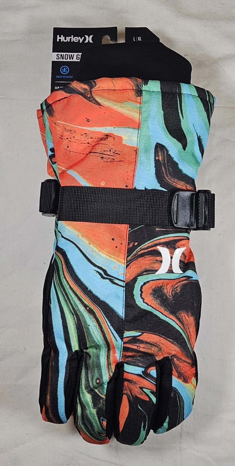 Hurley Split Side Snow Gloves Water Resistance Men's Size L/XLarge