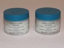 2 Christophe Robin Cleansing Purifying Scrub 2.6 Oz TOTAL 1.3 Ea Travel Sz Hair