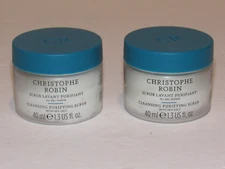2 Christophe Robin Cleansing Purifying Scrub 2.6 Oz TOTAL 1.3 Ea Travel Sz Hair