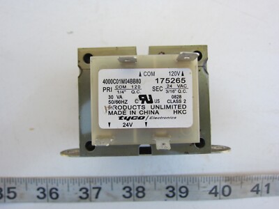 Products Unlimited  Reznor 4000C01M04BB80 30VA 120V to 24V Transformer, Used