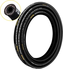 Coiled Rubber Hose - 1/4" X 100 Ft, 5800 PSI, 2-Wire Braid, -20C to 140C, Flexib