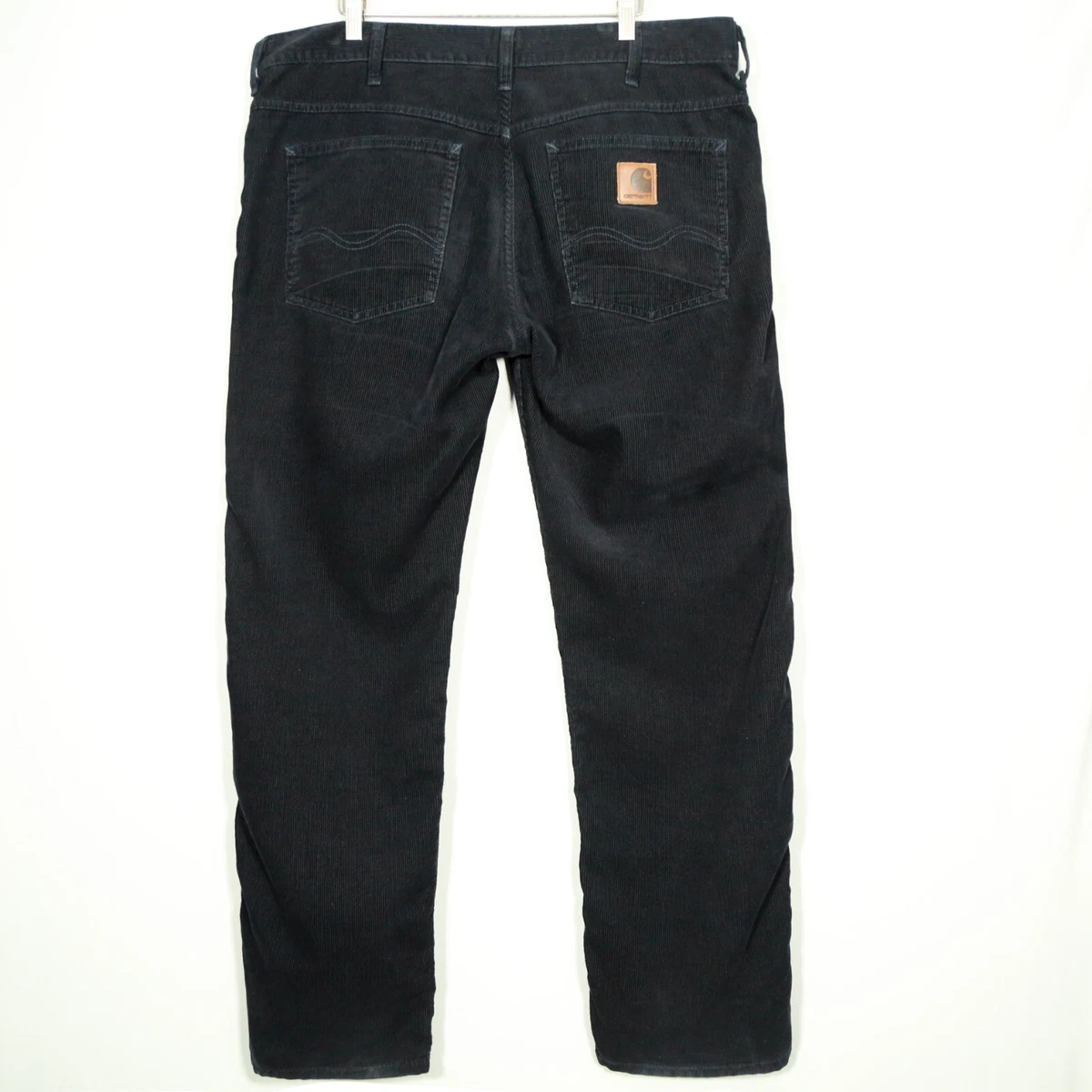 Carhartt WIP Men s Corduroy Western Pants Jeans Straight Cut Black W34 L32