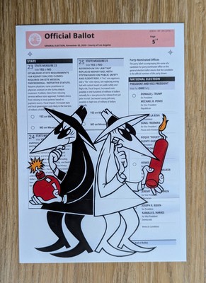 BEN FROST Spy Vs Spy Election Ballot Handbill Art Print Postcard Poster MINT