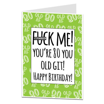 Download Funny 80th Birthday Card Mum Dad Grandma Grandad Any Old Git Ebay