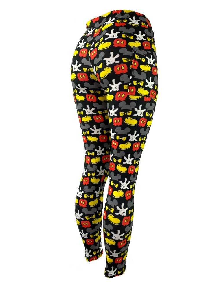 Mickey Mouse In Pieces Pants Ears Shoes Hands Leggings Multiple Sizes & Capris