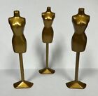 Lot of 3 Gold Mannequins Dress Forms for Topper Dawn Doll Vintage 1970 Hong Kong