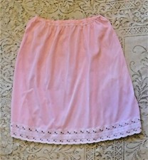 Vintage 1960's Pink Nylon Half Slip w Elastic Waist Small to Large