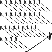 32PCS 10Inch Length Black Slatwall Hooks, Metal Slat Wall Display Panel Hooks He