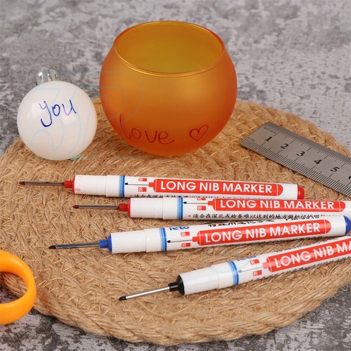 6Pcs Long Head Deep Hole Long Nosed Marker Multifunction Deep Drill Hol Marker - Picture 5 of 9