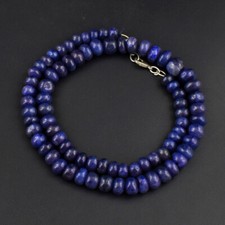 313 Cts Earth Mined Single Strand Blue Iolite Rondelle Beads Necklace JK 15E331