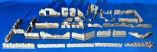 41 Scatter Terrain Pieces Walls and Crates - 3d printed - Grey