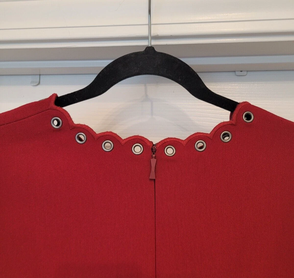 Kate Spade $398 Taglia 10 Grommet Mini Abito Cambio Rosso Russet Vacanze Natale