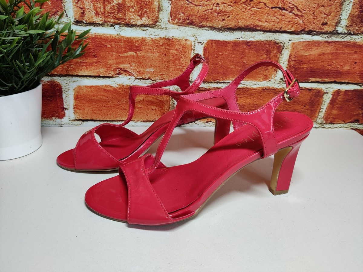 WOMENS PRINCIPLES UK 7 EU 40 DEEP PINK PATENT SLINGBACK HIGH HEEL SUMMER  SANDALS | eBay UK
