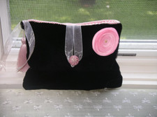 Black Velvet Clutch Bag
