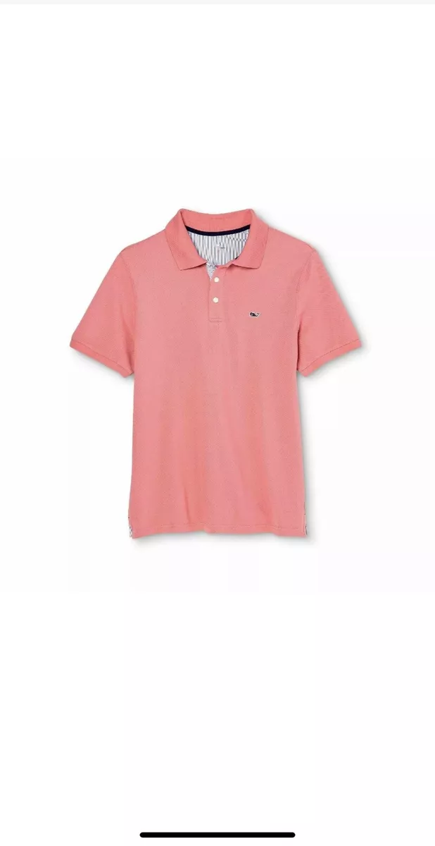 Vineyard Vines Target Boys Pink Easter Whale Logo Polo Shirt Size