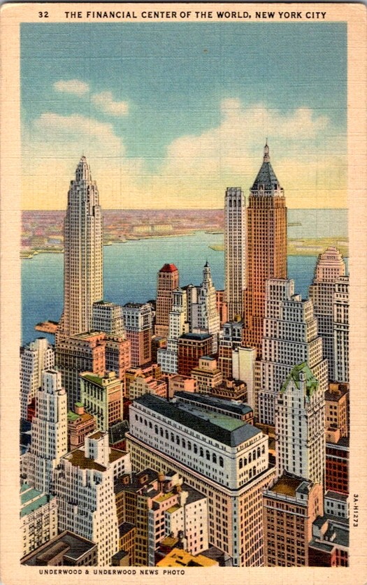 Vintage Postcard New York City Skyline NY New York c.1930-1945 K