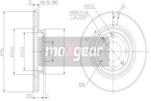 2X Maxgear 19-2376MAX Bremsscheibe FüR Hyundai KIA-image