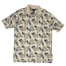 Croft & Barrow Sport Mens LT Large Tall Golf Polo American Flag Patriotic Shirt