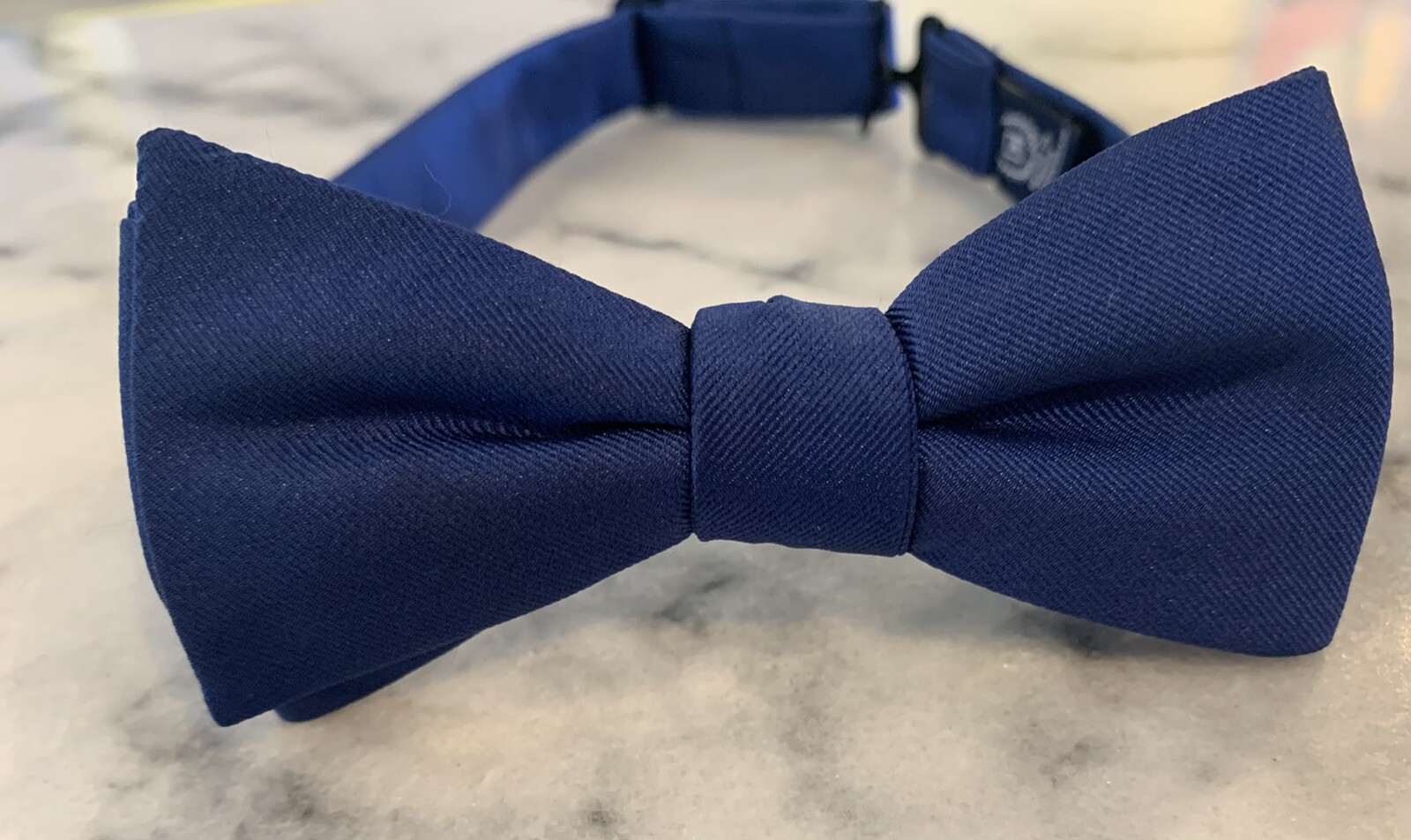 Chaps Solid Blue Woven Adjustable Pretied Bowtie … - image 1