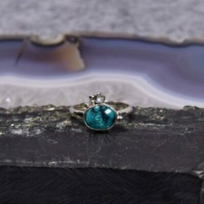 Türkis Ring, 925er Silber, Edelsteinring (23126), mit Mondstein