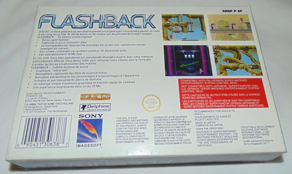 flashback fah fauthentique version originale super nintendo complet - Photo 3/4