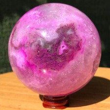 760G Rare Red Aquatic Agate Geode Ball Crystal Sphere Specimen Energy Healing