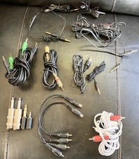 Audio Cables, RCA, 1/4", Adaptors, Connectors, Mics, 15pc Mixed Lot