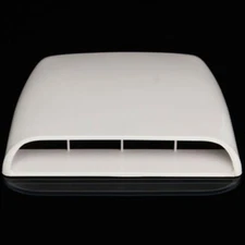 White Air Flow Intake Hood Vent Decor Cover Fit For Car Bonnet Scoop Accessory