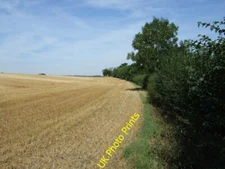 Photo 6x4 Stubble field and hedgerow Clophill Near Cainhoe Manor Farm. c2015
