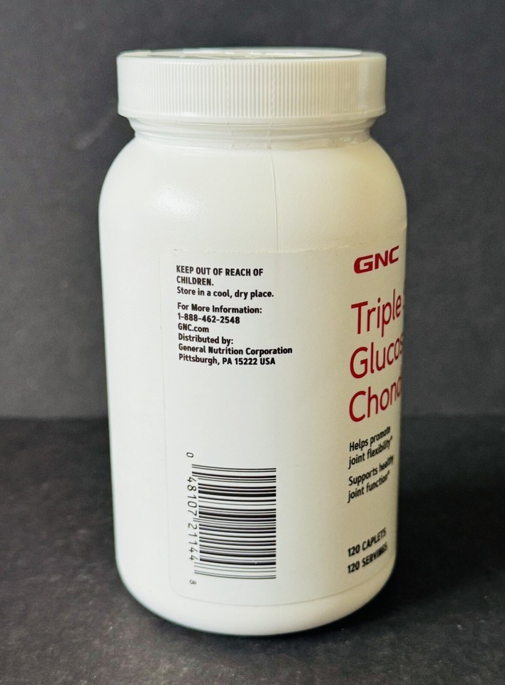 GNC Triple Strength Glucosamine Chondroitin 750mg/600mg 120 Caplets Exp