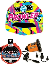 2 Person Wow Towable Tube for Boating Prowler WITH ROPE AND PUMP