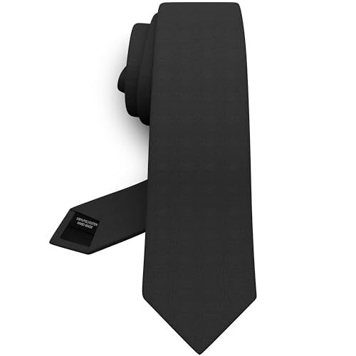 Men's Gabardine Matt Neckties Solid Color for Tuxedo Slim - 2.35" wide 01 Black - Picture 1 of 6
