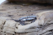 STERLING SILVER CZ BAND WEDDING RING SZ 6