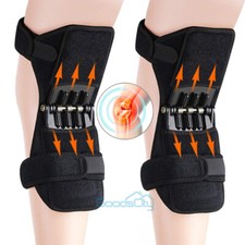 2PCS Spring Powered Knee Support Brace Sport Kneecap Joint Booster Protector Run