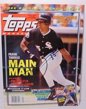 1992 FRANK THOMAS SIGNED TOPPS MLB BASEBALL MAGAZINE CHICAGO WHITE SOX WITH COA