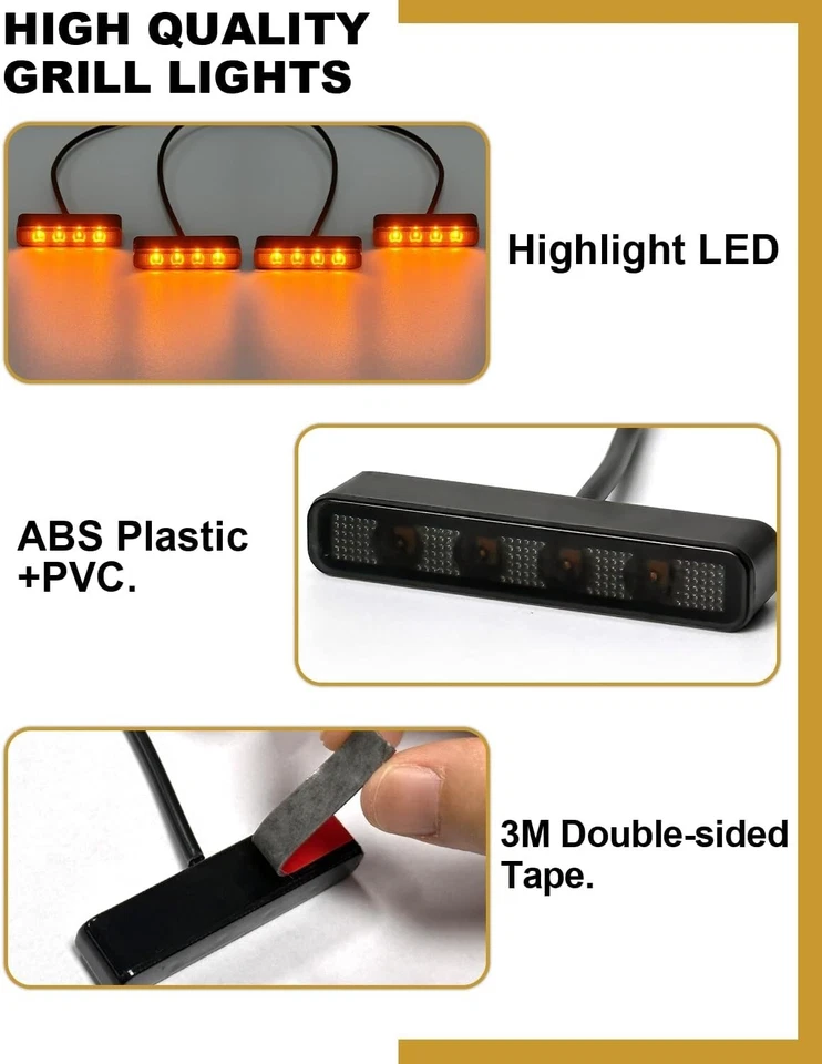 LED Grill Light for Chevrolet Colorado 2015-2024 Raptor Grill Lights Accessories - Image 3 of 4